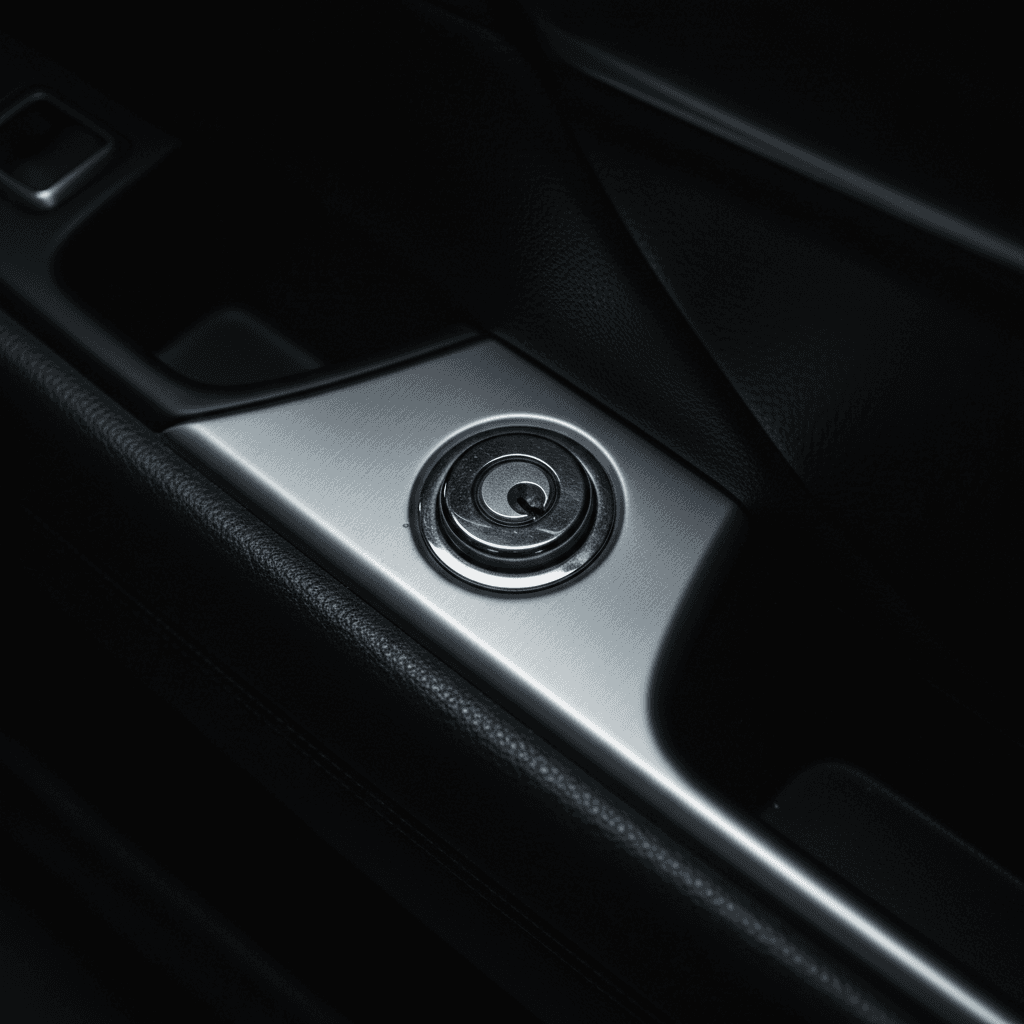 Car door lock cylinder in chrome finish