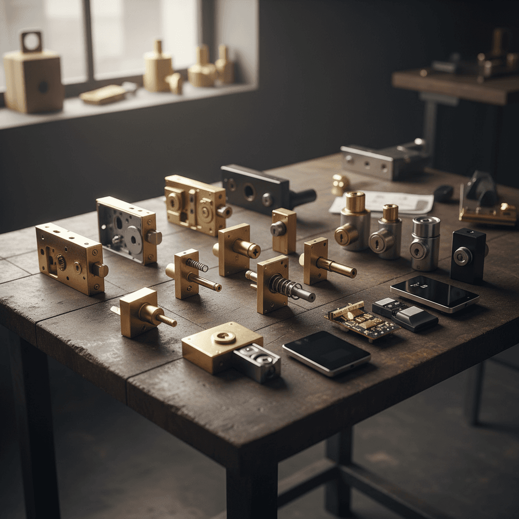 Collection of different residential and commercial lock types