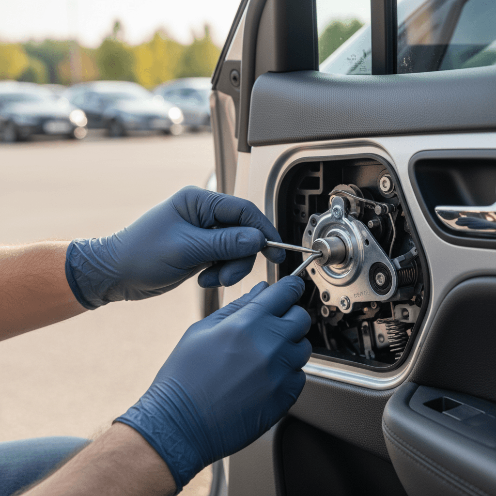 Car door lock repair and automotive locksmith service