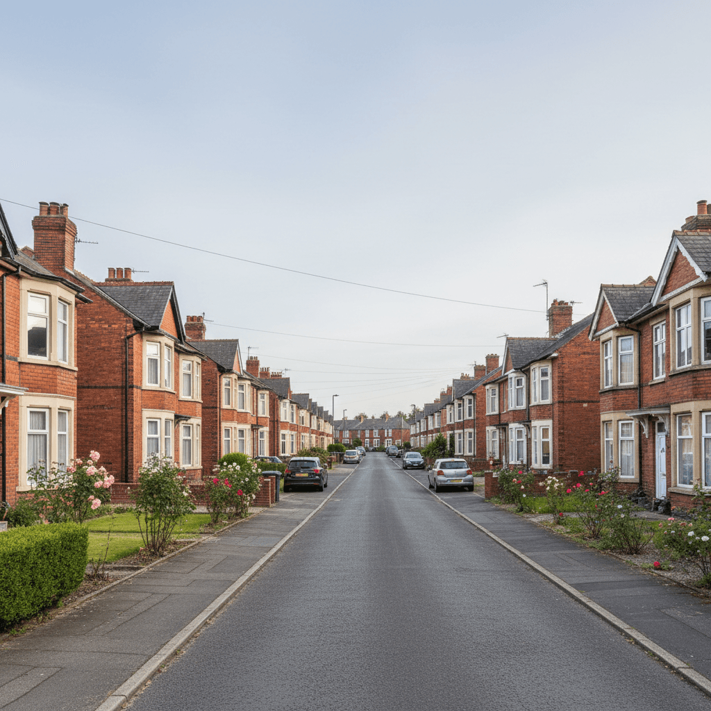 Suburban Chesterfield residential street with homes